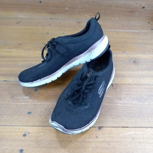 Skechers - Mujer Talla 9.5 - SN13070 Refrigerado por Aire Negro/Dorado Rosa - Tenis - Imagen 1 de 8