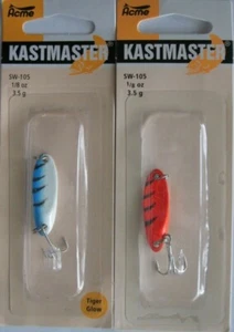 2 Pks. Acme Tackle KASTMASTER Fishing Lures - 1/8 Ounce - Glow Tiger - Picture 1 of 2