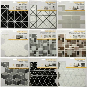 10 Sheets Self Adhesive Mosaic Wall Tile Decal 26cm,PVC Wallpaper/DIY Backsplash - Picture 1 of 10