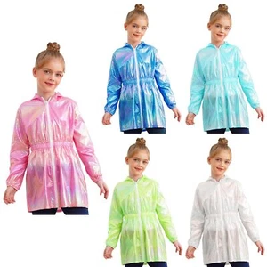Kids Blouse Travel Jacket Metallic Poncho Reusable Raincoat Hiking Coat Hoodie - Picture 1 of 46
