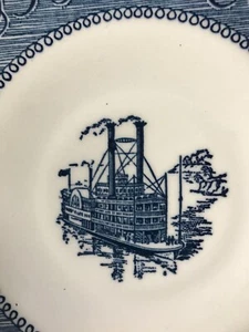 Currier & Ives Bread Plates Paddlewheel Boat Set of 4 Vintage - Picture 1 of 8