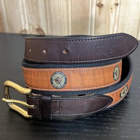 Vineyard Vines MLB Baltimore Orioles Canvas Team Belt Baseball Mens Size 34 Cover