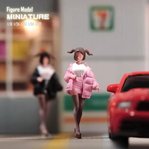 1/24 Sheep Horn Girl Pink Clothes Miniature Model Scene Props Car Vehicle Toys - Picture 1 of 7