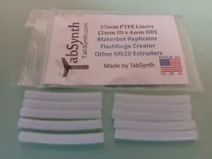 FLASHFORGE 3D Printer Teflon PTFE Liner Tube For Nozzle (10 pack of liners) Mk10 - Picture 1 of 12