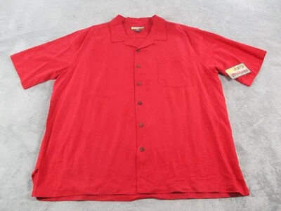 Camisa de seda hawaiana Havana Jacks Café vintage para hombre XXL roja manga corta nueva con etiquetas Foto 1 de 4