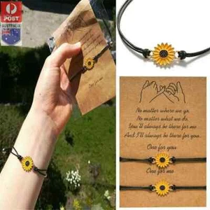 BFF Two Parts Partners Best Friends Friendship Bracelet Set Couple Women Gift - Picture 1 of 39