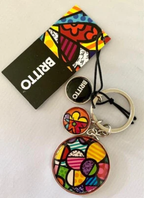 Romero Britto Key chain Keychain: Flower * NEW * - Изображение 1 из 4
