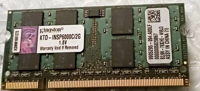 Kingston KTD-INSP6000C/2G 2GB 800MT/s DDR2 CL6 1.8V 800MHZ Sodimm (for Dell) - Image 1 of 2