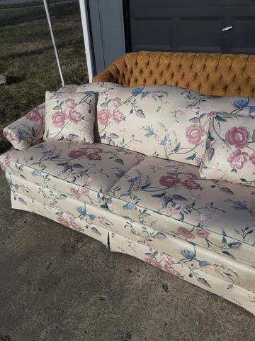 MINT! Vintage Floral Hollywood Regency Chintz Sofa Mid Century Modern Postmodern Cover