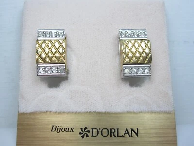 D'Orlan Rhodium Plated Clip-on Earring with Swarovski Crystals - 7004 - Image 1 of 3