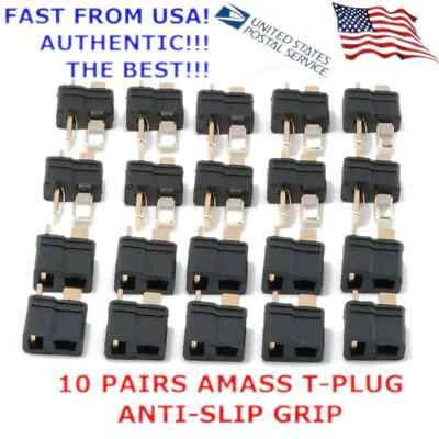 10 Pairs Anti Slip T Plug Male Female Connectors Deans Style For RC LiPo Battery - Image 1 of 3
