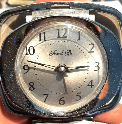 Vintage Travel Ben Alarm Clock in Black Case Cover