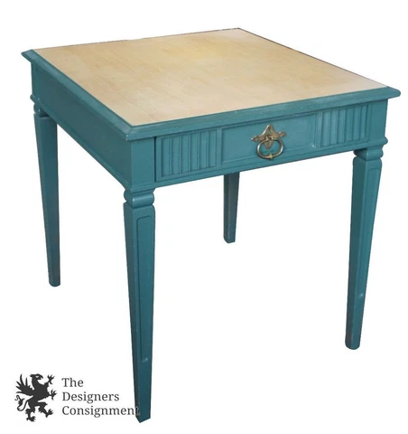 Drexel Heritage Traditional Painted Side Accent Table Drawer Blonde 14-804-30 Cover