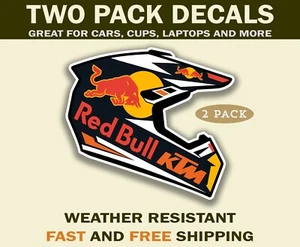 Calcomanía adhesiva para casco de carreras Red Bull KTM, pegatina personalizada Red Bull KTM MotoGP X2 - Imagen 1 de 2