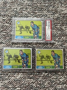 1968-69 TOPPS #115 LARRY KEENAN ST. LOUIS BLUES!! Graded PSA 8 (OC) NM-MT