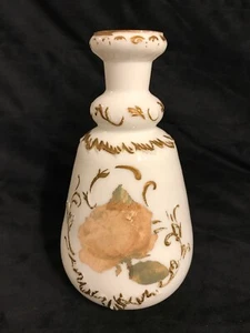 Victorian Hand-Painted Painted Milk Glass Vase Floral Pattern  - Picture 1 of 12