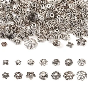 1Box Antique Silver Tibetan Style Alloy Bead Caps Jewelry Making 6~14x1.5~10.7mm - Picture 1 of 8