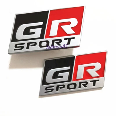 2X Chrome GR SPORT 3D Car Fender Side Badge GR Metal Emblem Stickers - Imagem 1 de 4