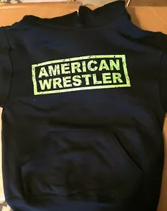 Sudadera con capucha American Wrestler para niños mediana (10-12) negra/verde - Imagen 1 de 3