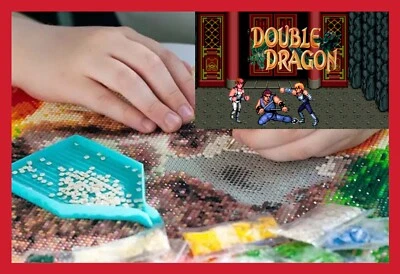 SET KIT LOISIRS CRÉATIFS BRODERIE DOUBLE DRAGON NES DIAMANT 3D ARCADE CANEVAS 2 - Photo 1/4