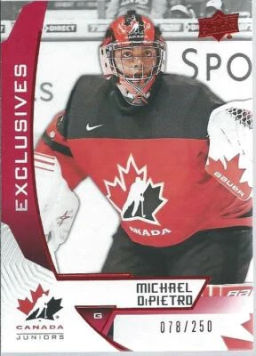 2019-20 Upper Deck Team Canada Juniors MICHAEL DIPIETRO Exclusives #38 078/250 - Image 1 of 2
