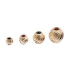 10pcs 14K Gold Filled Twist Corrugated Round Beads for Bracelet 3mm 4mm 5mm 6mm