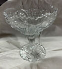 Vintage Depress Clear Glass Open Footed Medallion, Sawtooth Edges Unknown Maker