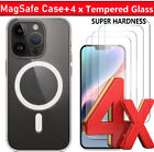 Magsafe Case + Tempered Glass Screen Protector For iPhone 15 14 13 12 11 Pro Max