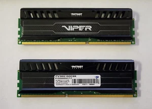PATRIOT VIPER 8GB (2X4GB) DDR3-1600MHz PC3-12800 1.5V UDIMM PV38G160C9K - Picture 1 of 2
