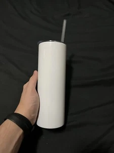 Pack Of 4 Sublimation Tumblers 20 OZ Blank White Skinny Straight Stainless Steel - Picture 1 of 3