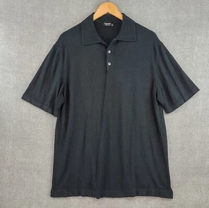 Toscano Shirt Mens Extra Large Black Golf Polo Cotton Rayon Knit Made in Italy - Picture 1 of 15