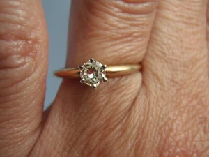 1/4CT Tw Diamond Engagement Wedding Bridal Ring 14K Yellow Solid Gold Size 6.5 - Picture 1 of 22