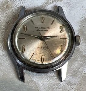 Vintage Helzberg Men's Watch Buccaneer 17 Jewels Wind Up Tested Working NO BAND - Picture 1 of 8