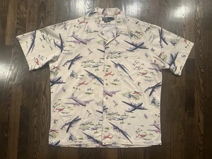 Vintage POLO RALPH LAUREN Button Up Shirt Size XL Airplane Aviator Pilot Flight - Picture 1 of 4