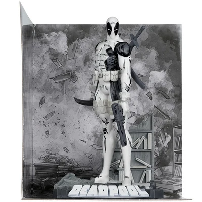 Figura posada Marvel Deadpool New Mutants #98 Line Art escala 1:10. Con escena dorada Lbl Foto 1 de 4