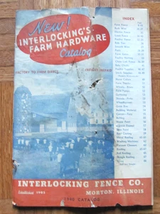 Valla de enclavamiento 1940 Co Morton Il Farm Hardware Catálogo Cubierta áspera - Imagen 1 de 9
