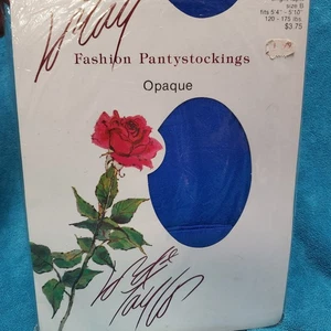 Pantimedias opacas Lortay Lord & Taylor de colección años 80 azul lapislázuli brillante talla B medias  - Imagen 1 de 7