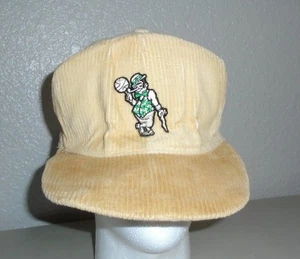 Vintage 80s BOSTON CELTICS NBA CORDUROY CORD SNAPBACK HAT CAP - Bild 1 von 4