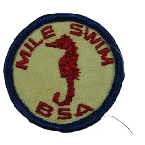 Parche de natación vintage BSA Mile (cosido) parche azul Bdr (VT2115) - Imagen 1 de 2