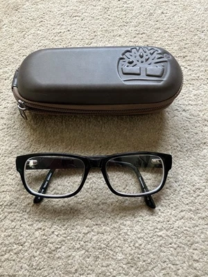 Timberland Black Rectangle Eyeglasses Frame TB1210 25309980 With Hard Case - Image 1 of 4