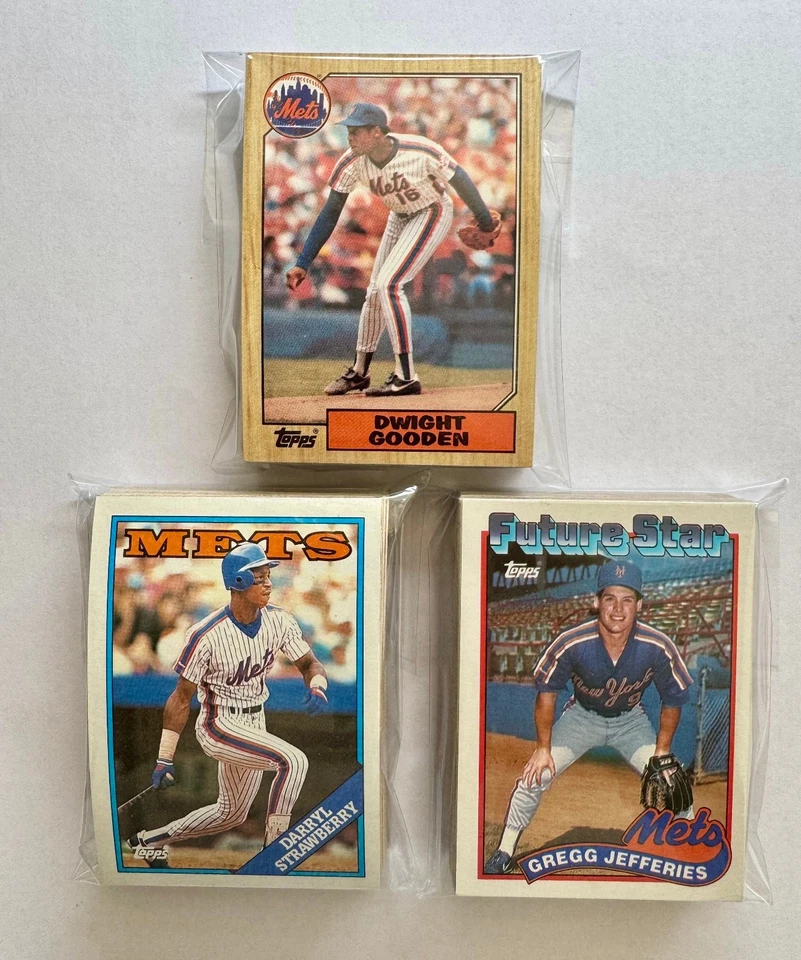 Lote de conjuntos del equipo Topps de los New York Mets 1987-89 (3 juegos cargados de estrellas) Foto 1 de 1