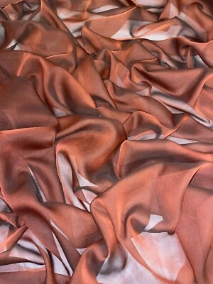 1 METER TWO TONE COPPER SOFT CATIONIC CHIFFON 100% POLYESTER FABRIC 58” WIDE - Image 1 of 4