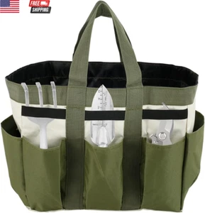 Garden Tool Holder Bag with 8 Pockets, Elastic Straps, and Sturdy Handles. This  - Picture 1 of 7