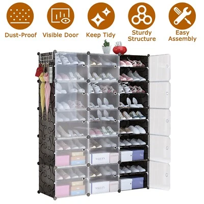 16~60 Pares Zapatero Organizador de Zapatos Hágalo Usted Mismo Gabinete de Almacenamiento de Zapatos Estante Organizador Foto 1 de 4