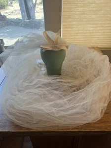 Vintage Marc Valerio Designs Wedding Head Piece, Hat and Veil - Picture 1 of 5