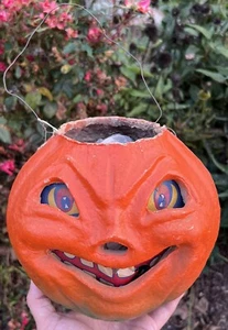 Original 7” Halloween Vintage Pumpkin Pulp JOL Pumpkin JOL W/ Insert Fantastic - Picture 1 of 16