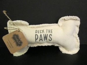 Doggie Christmas Bone, ""Deck the Paws"" de Mud Pie, Squeaky Toy, Nuevo con etiquetas - Imagen 1 de 2