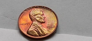 STUNNING--RAINBOW TONED 1960 LINCOLN MEMORIAL CENT-21A - Picture 1 of 6