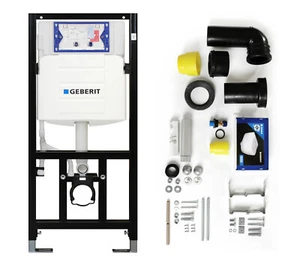 WC Vorwandelement mit Geberit Sigma Spülkasten mit Bedienungsplatte Doppio - Bild 1 von 5