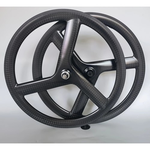 NEW BALANCE Set ruote full carbon 700c 3 razze pista bici strada cerchio freno larghezza 23mm